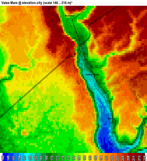 Valea Mare elevation map