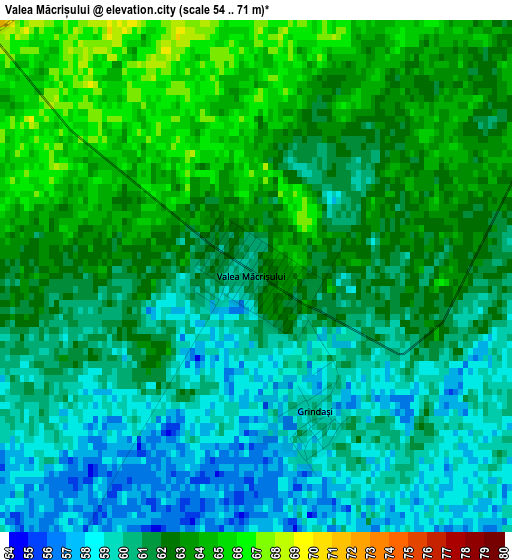 Valea Măcrișului elevation map