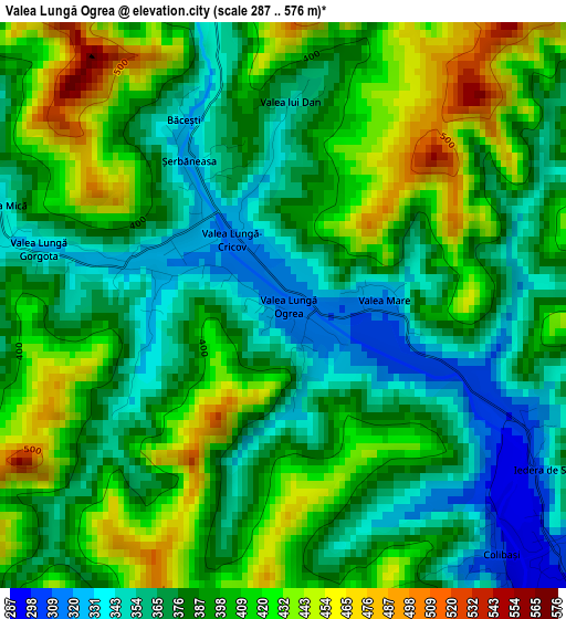 Valea Lungă Ogrea elevation map