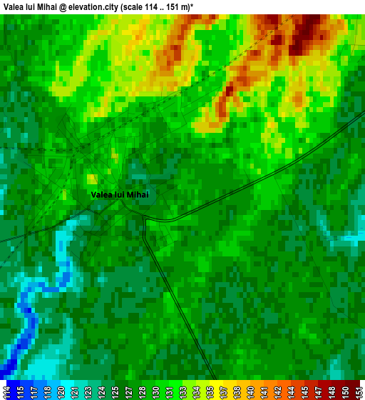 Valea lui Mihai elevation map