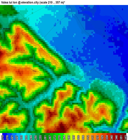 Valea lui Ion elevation map