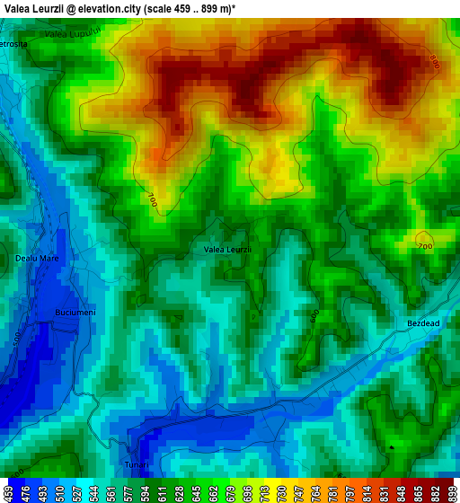 Valea Leurzii elevation map