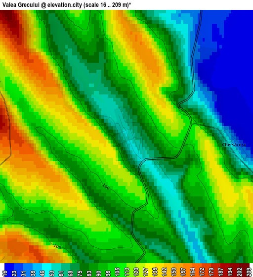 Valea Grecului elevation map