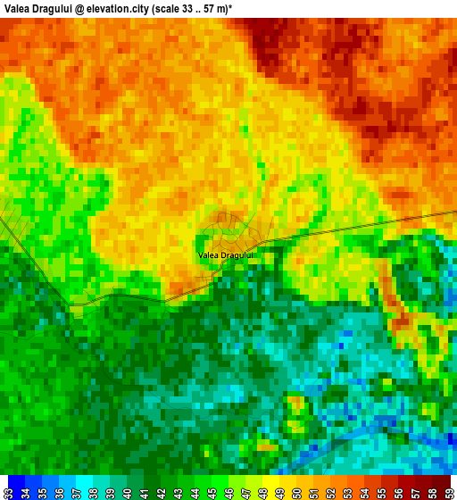 Valea Dragului elevation map