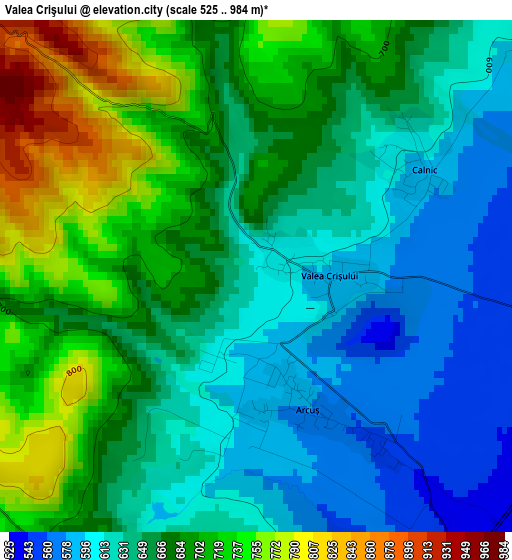 Valea Crişului elevation map