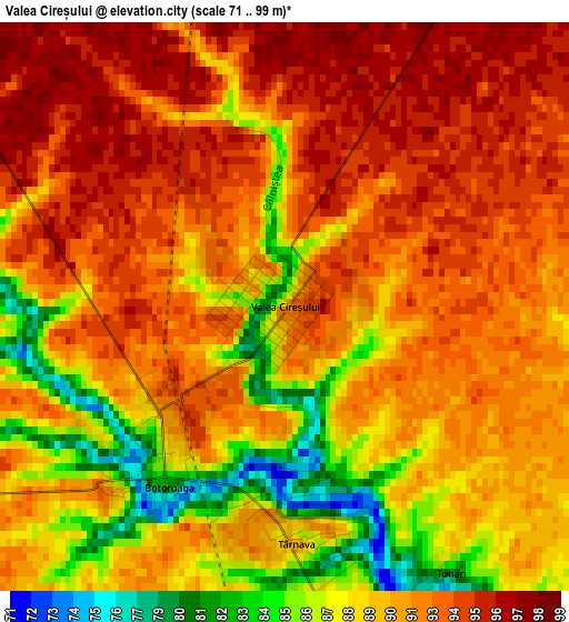 Valea Cireșului elevation map