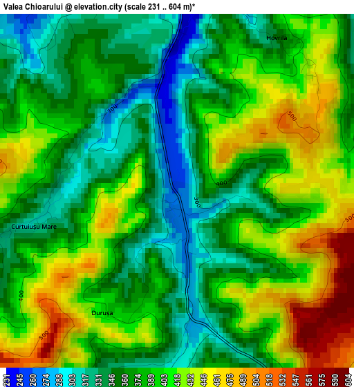 Valea Chioarului elevation map