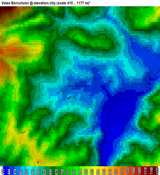 Valea Borcutului elevation map