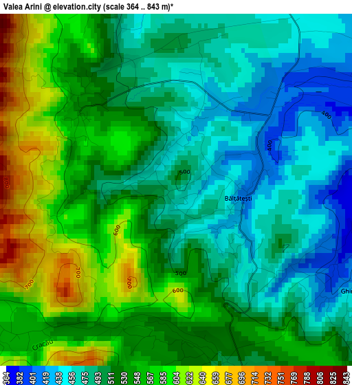 Valea Arini elevation map