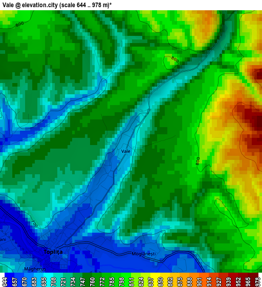 Vale elevation map