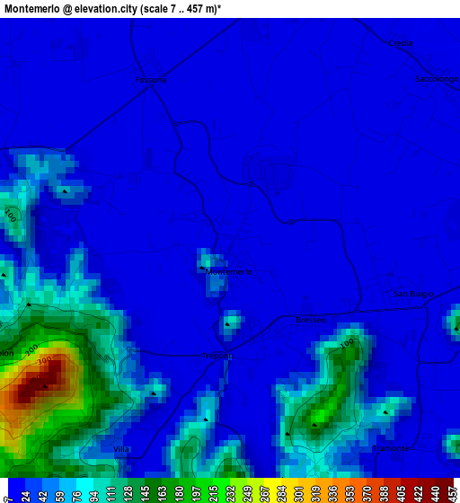 Montemerlo elevation map