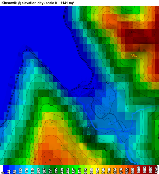 Kinsarvik elevation map