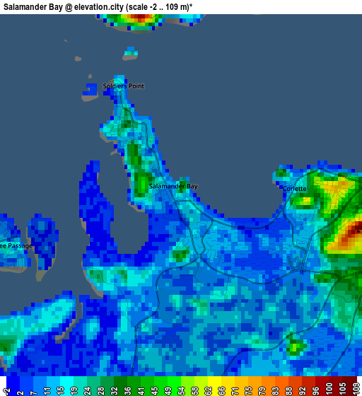 Salamander Bay elevation map