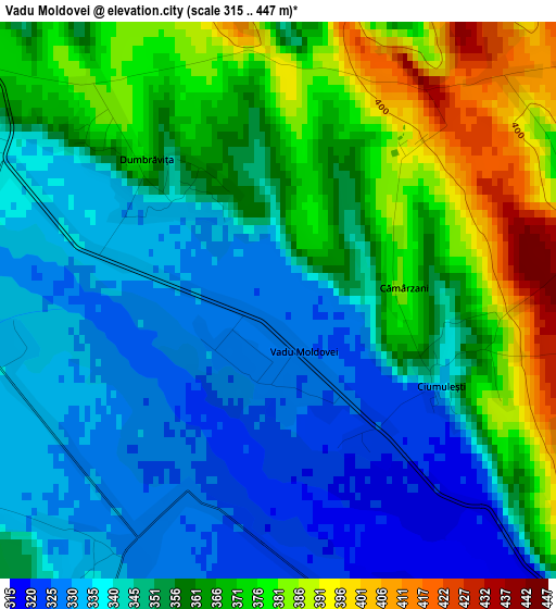 Vadu Moldovei elevation map