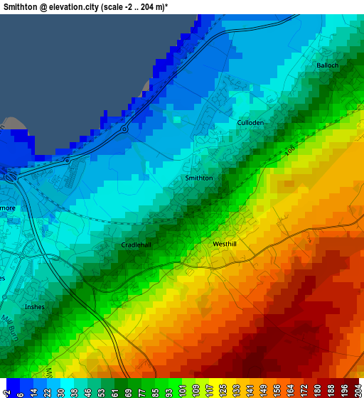 Smithton elevation map