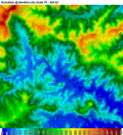 Kooralbyn elevation map