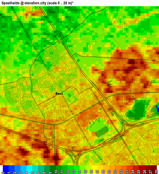 Speelheide elevation map