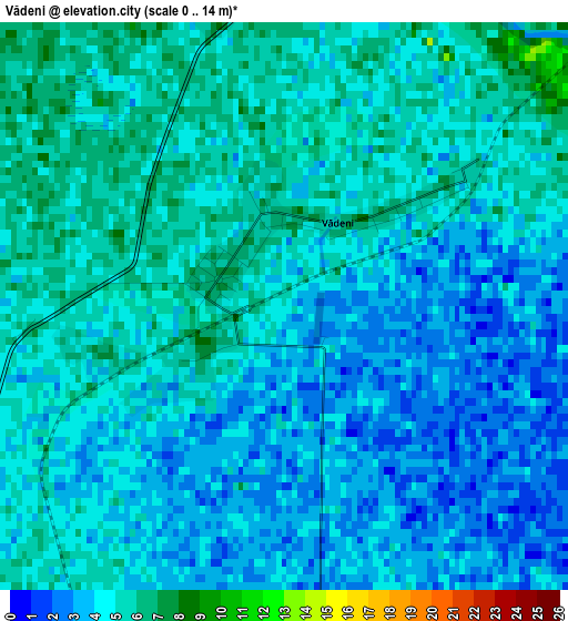 Vădeni elevation map