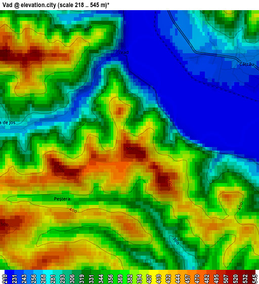 Vad elevation map