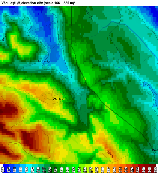 Văculeşti elevation map