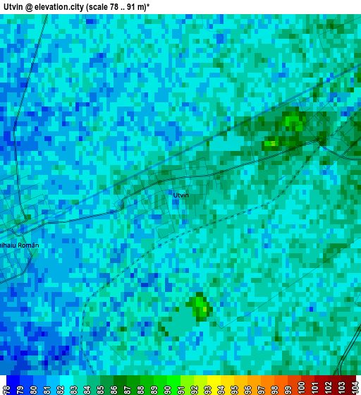 Utvin elevation map