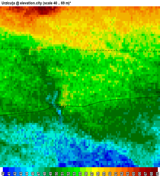 Urzicuţa elevation map