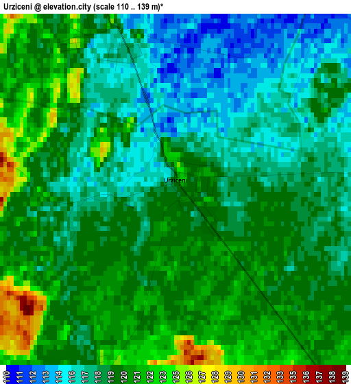 Urziceni elevation map