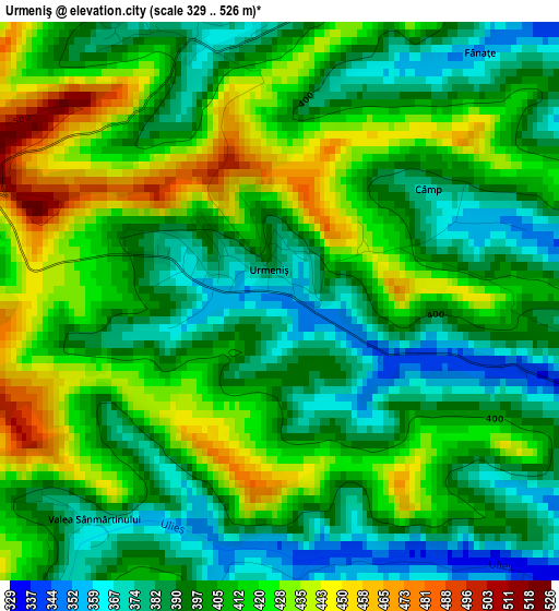 Urmeniş elevation map