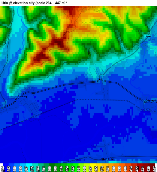 Uriu elevation map