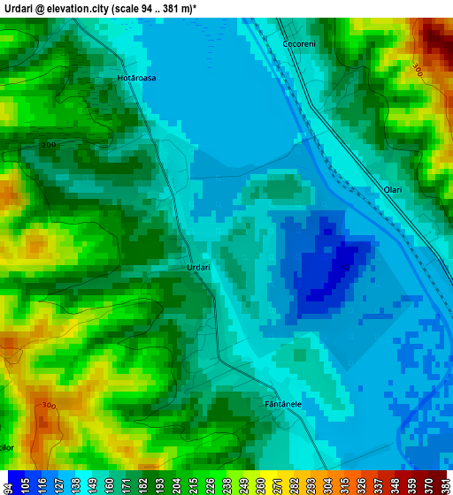 Urdari elevation map