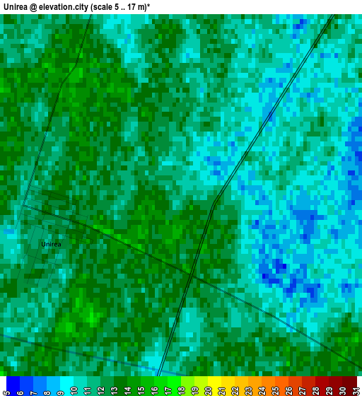 Unirea elevation map