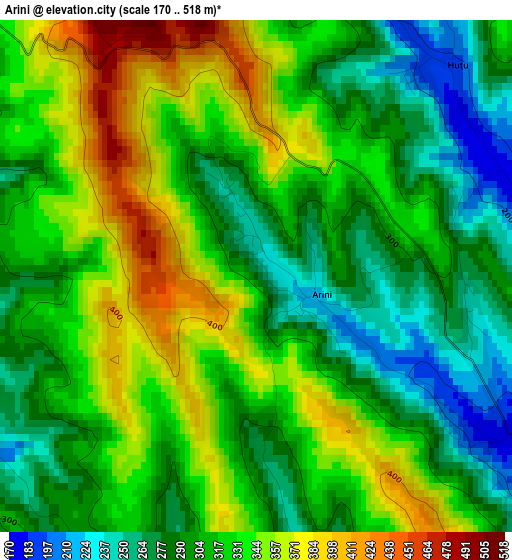 Arini elevation map