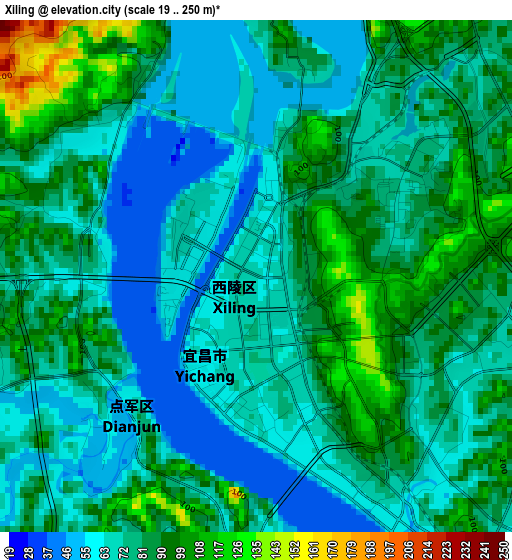 Xiling elevation map