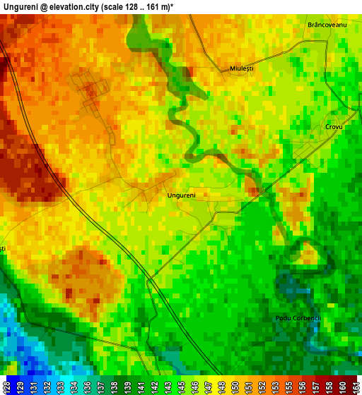 Ungureni elevation map