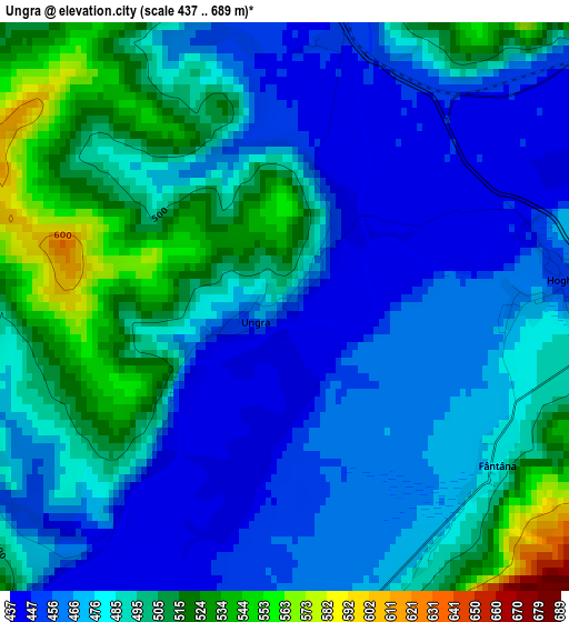 Ungra elevation map