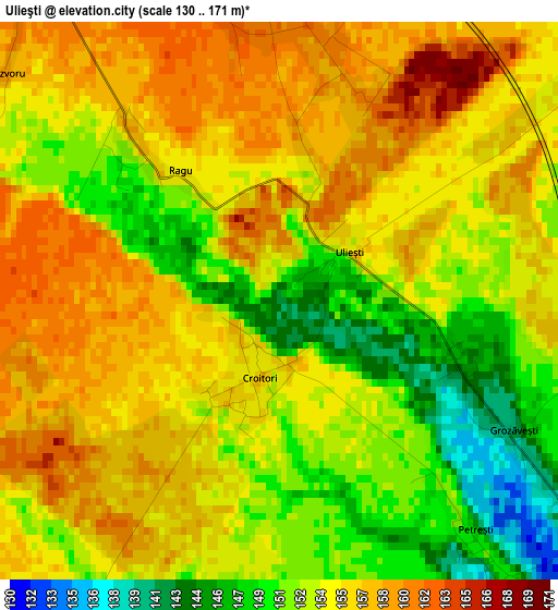 Ulieşti elevation map