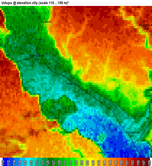 Udupu elevation map