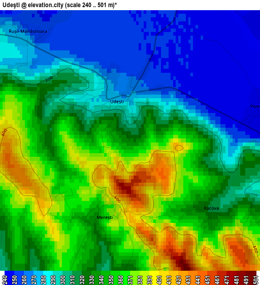 Udeşti elevation map