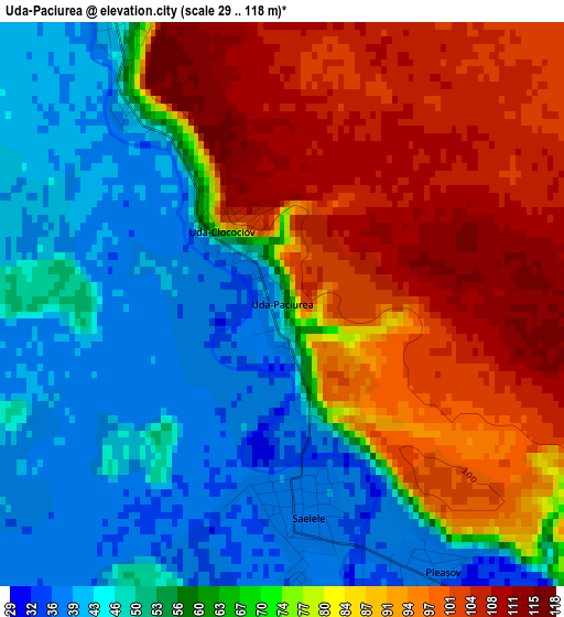 Uda-Paciurea elevation map