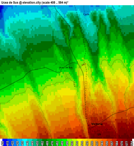 Ucea de Sus elevation map