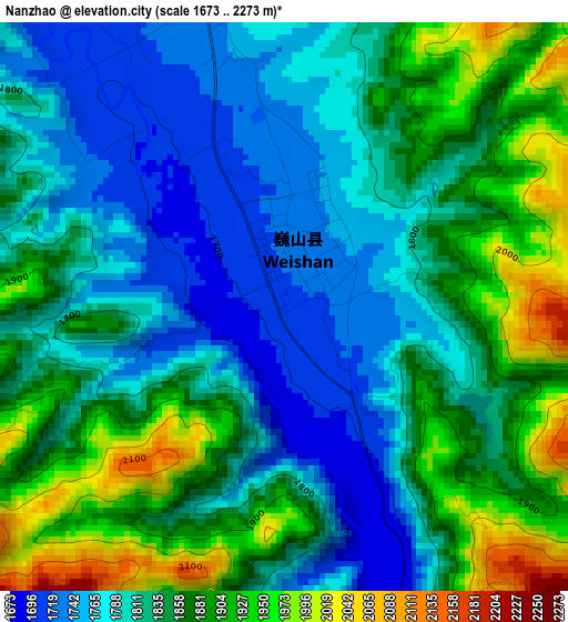 Nanzhao elevation map