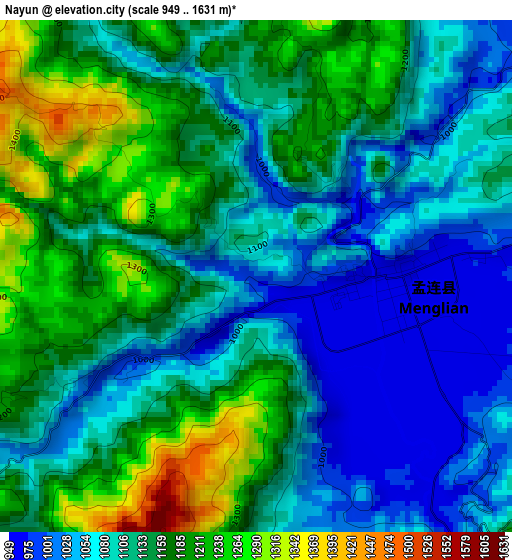 Nayun elevation map