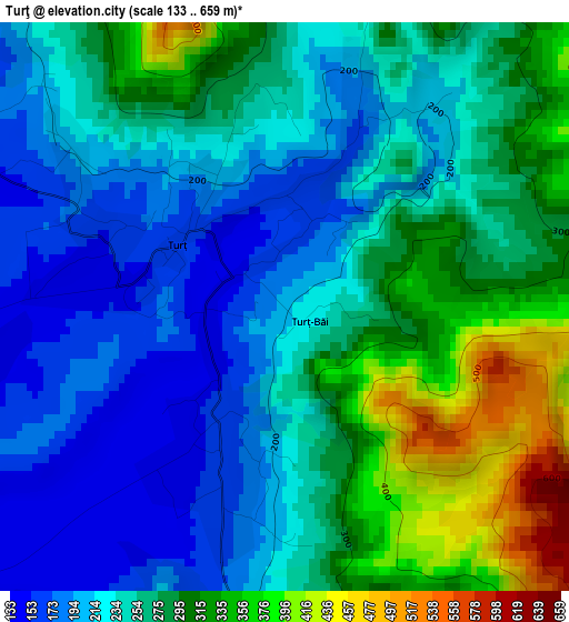 Turţ elevation map