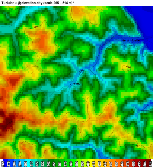 Turluianu elevation map