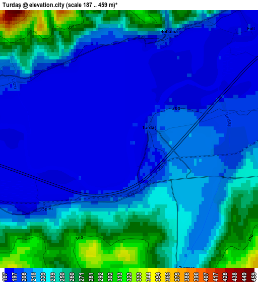 Turdaş elevation map