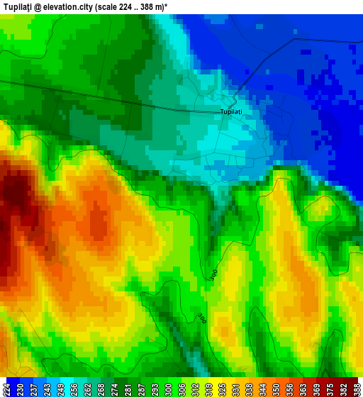 Tupilaţi elevation map