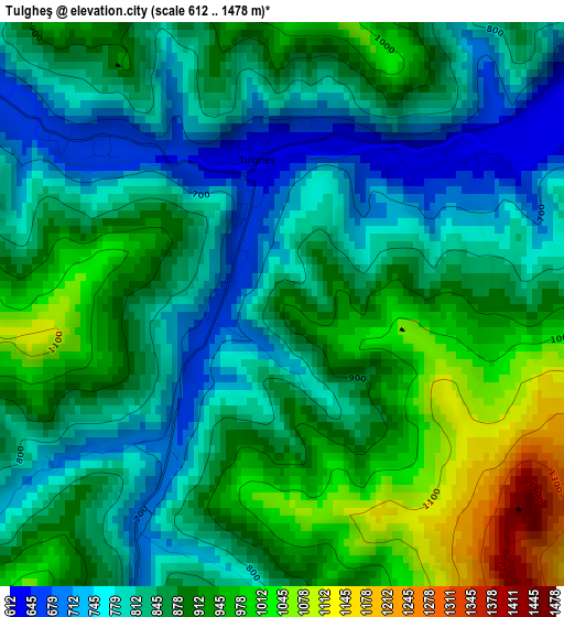 Tulgheş elevation map