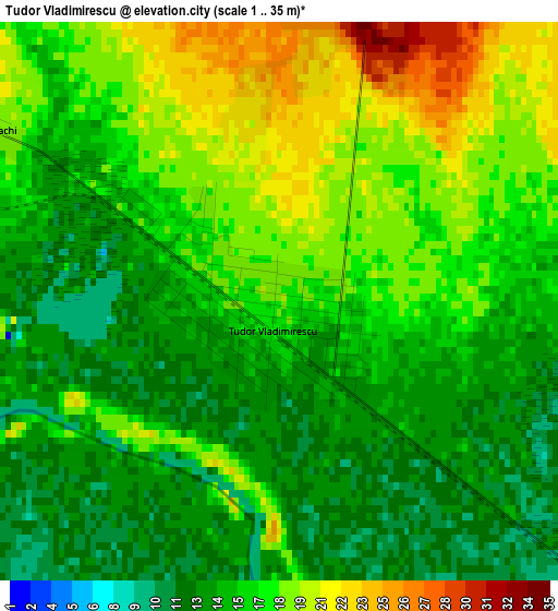 Tudor Vladimirescu elevation map