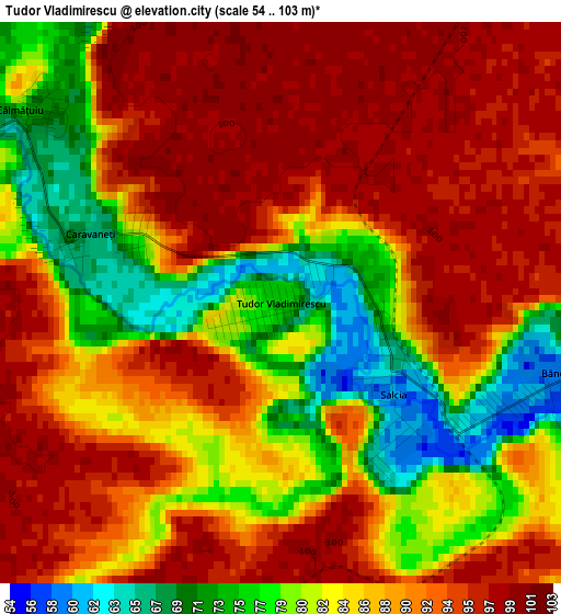 Tudor Vladimirescu elevation map