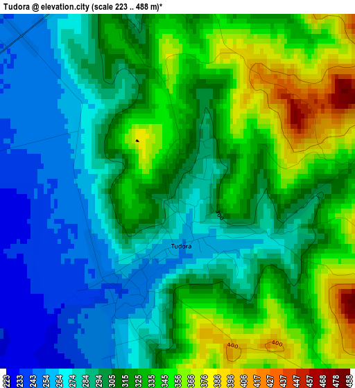 Tudora elevation map